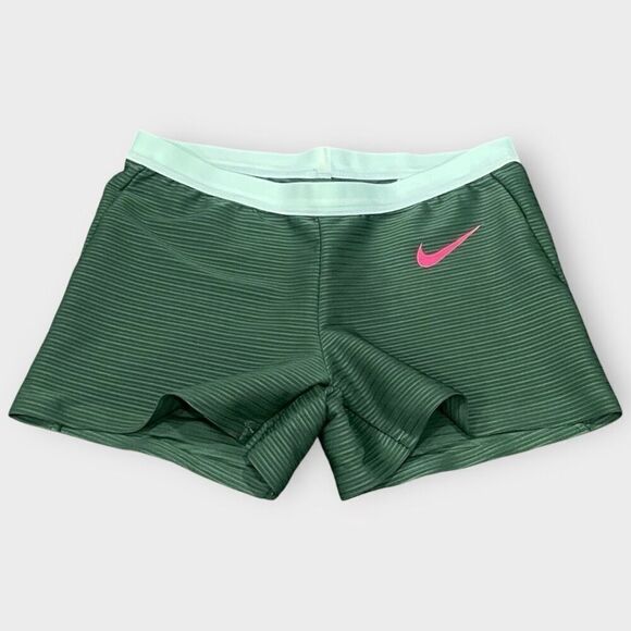 Nike Pro Elite Track & Field Green Running Shorts Womens size Medium DX9022-000 - Picture 1 of 7